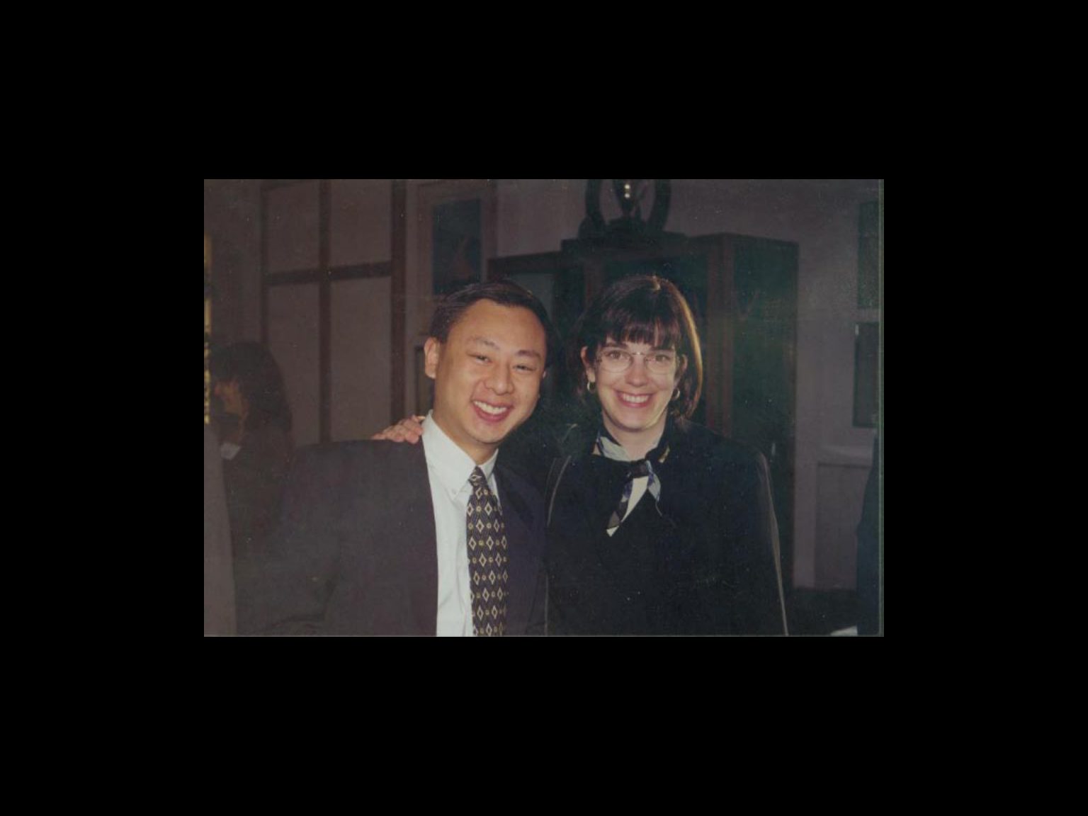 Archival photograph 9 from the 1999, 40th reunion of the Frederick C. Cordes Eye Society., showing Frederick C. Cordes Eye Society members at a reunion or banquet event.