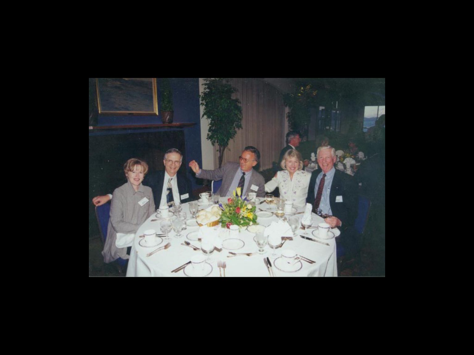 Archival photograph 41 from the 1999, 40th reunion of the Frederick C. Cordes Eye Society., showing Frederick C. Cordes Eye Society members at a reunion or banquet event.