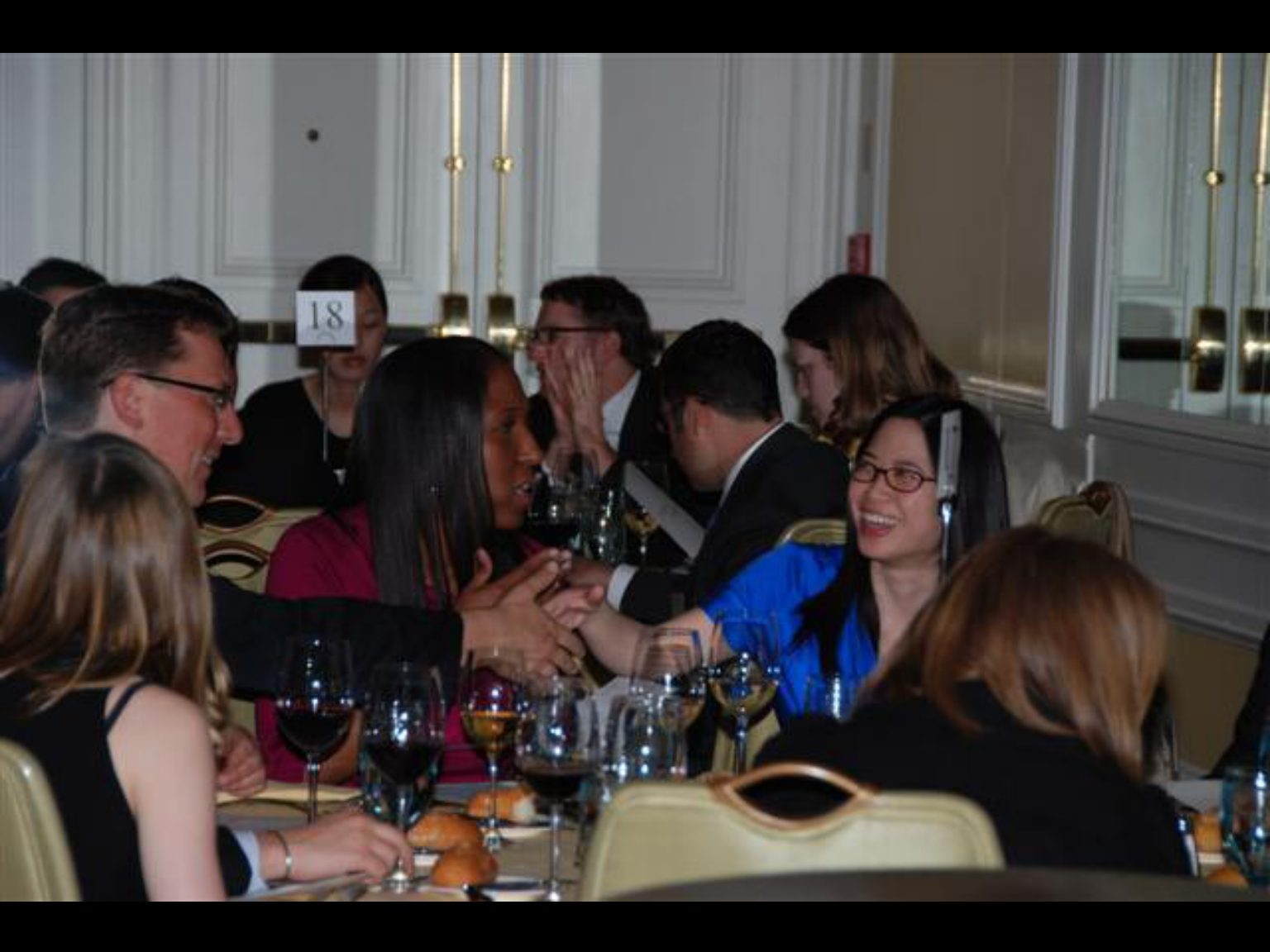 Archival photograph 87 from the (part two) from the 2009, 50th reunion of the Frederick C. Cordes Eye Society provided by Greer Geiger, M.D., showing Frederick C. Cordes Eye Society members at a reunion or banquet event.