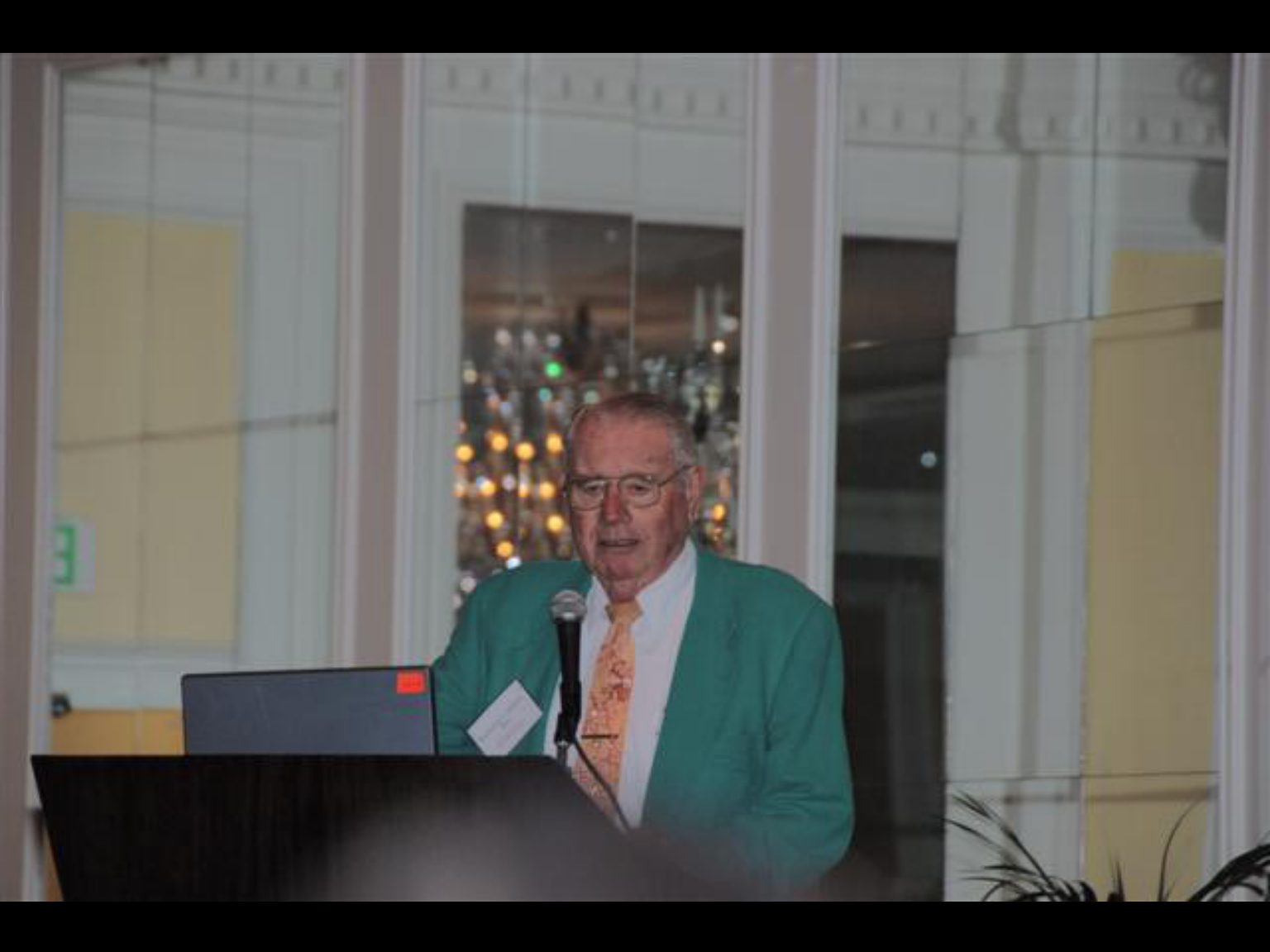 Archival photograph 91 from the (part two) from the 2009, 50th reunion of the Frederick C. Cordes Eye Society provided by Greer Geiger, M.D., showing Frederick C. Cordes Eye Society members at a reunion or banquet event.